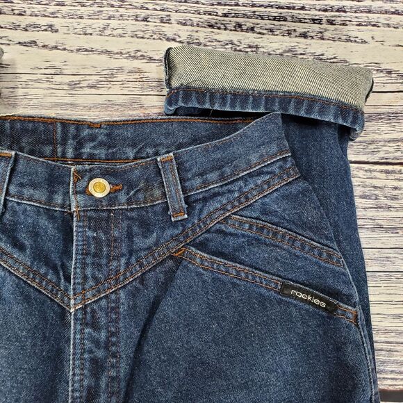 Vintage Rockies Rocky Mountain High Waisted Western Bareback Blue Jeans, Size 25 - Picture 2 of 6